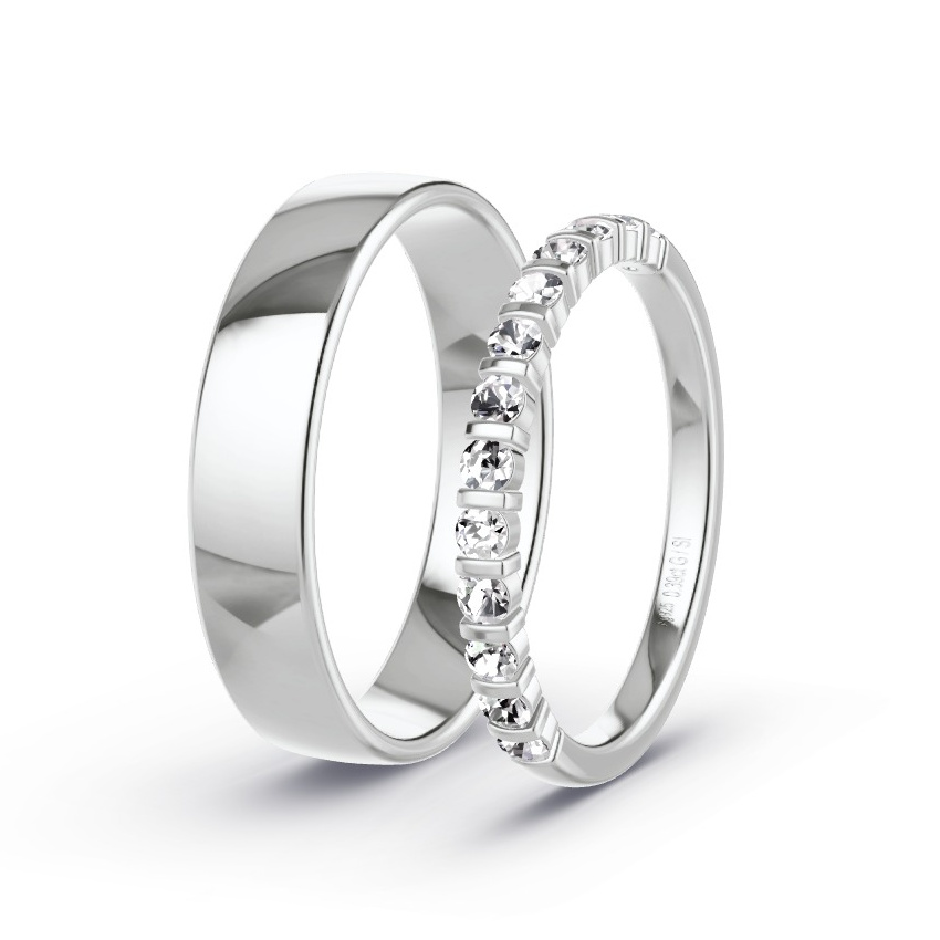 Wedding Rings 925 Silver - 0.39ct Diamonds - Model N°1039