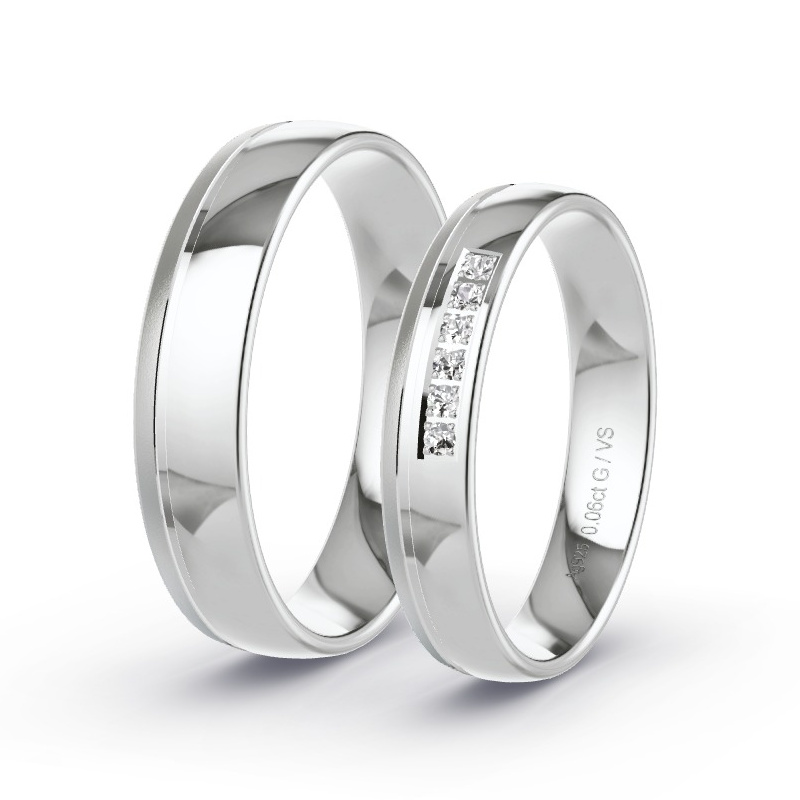 Wedding Rings 925 Silver - 0.06ct Diamonds - Model N°1212