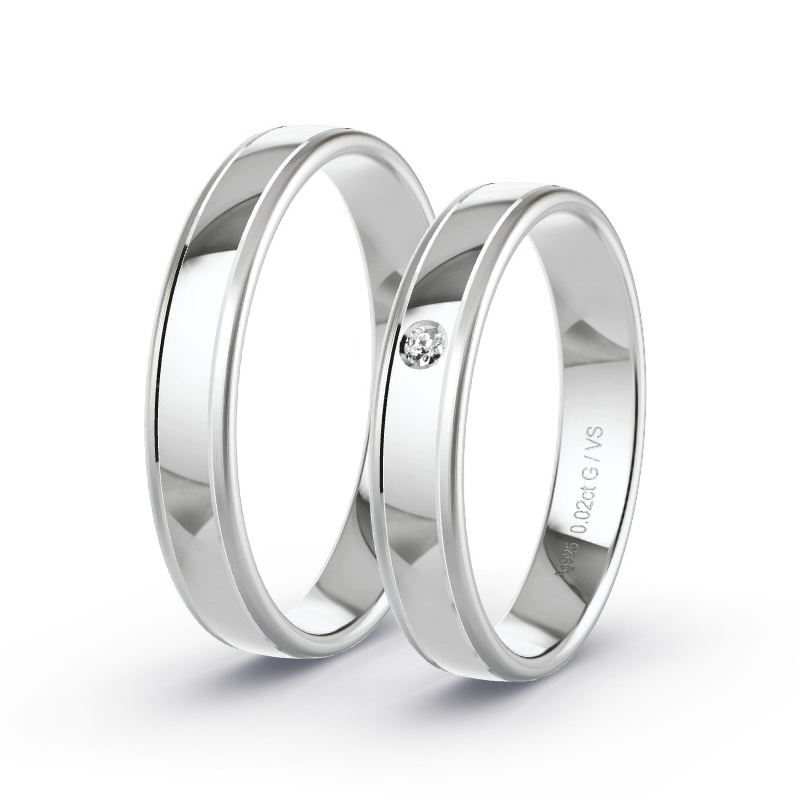 Wedding Rings 925 Silver - 0.02ct Diamonds - Model N°1641