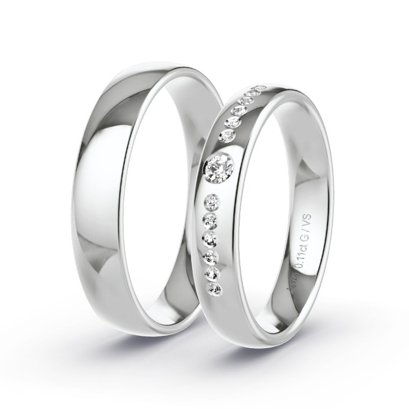 Wedding Rings 925 Silver - 0.11ct Diamonds - Model N°1727
