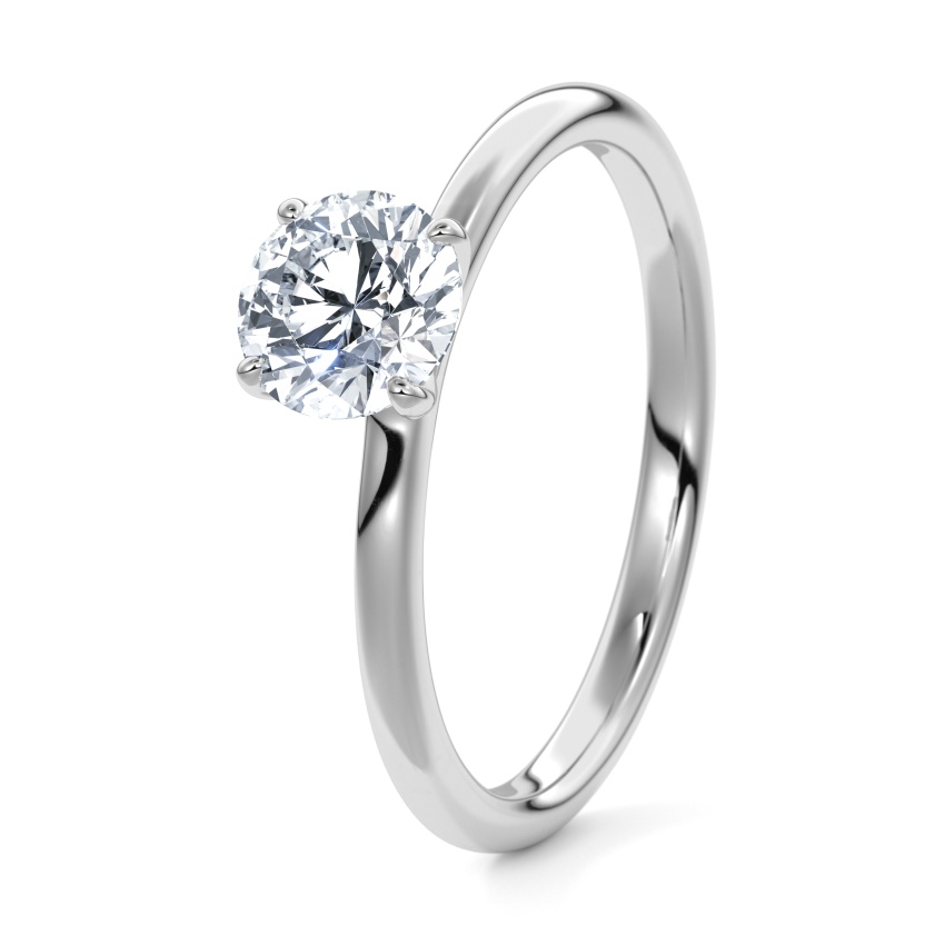 Engagement Ring 950/- Platinum - 0.15ct Diamonds - Model N°3013 Brilliant, Solitaire