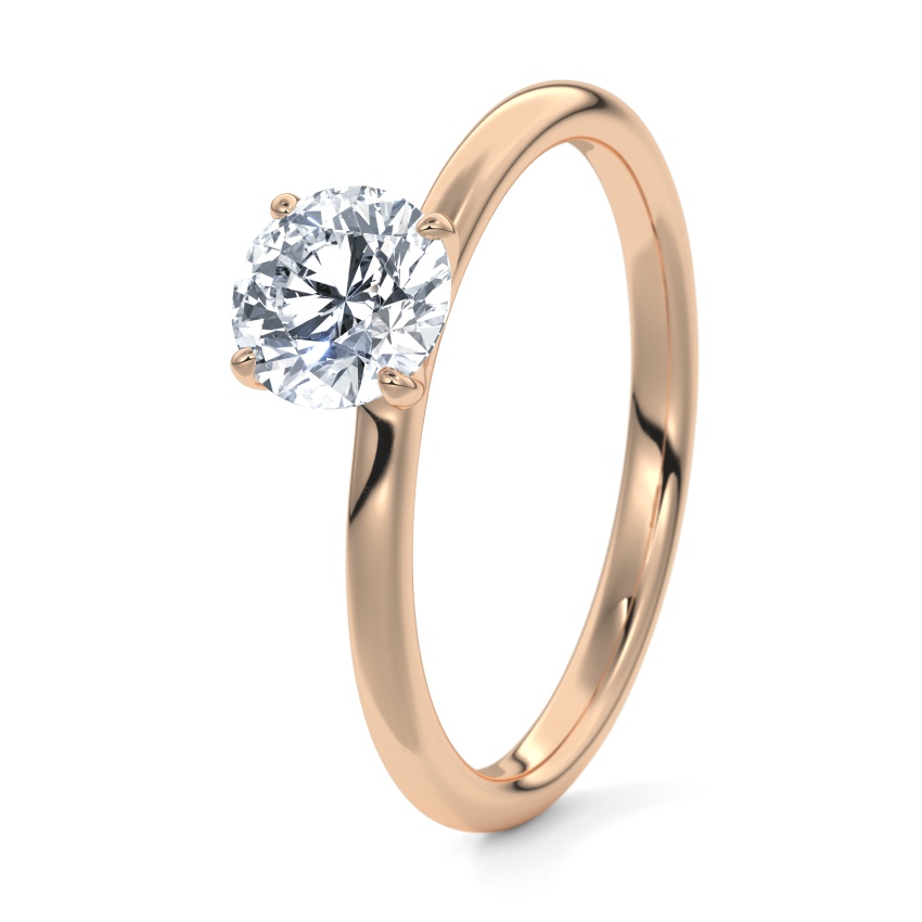 Engagement Ring 9ct Rose Gold - 0.15ct Diamonds - Model N°3013 Brilliant, Solitaire