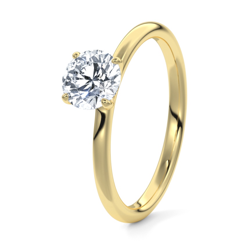 Pierścionek zaręczynowy Żółte złoto 333 - 0.15 ct diamentem - Model N°3013 Brylant, Solitaire