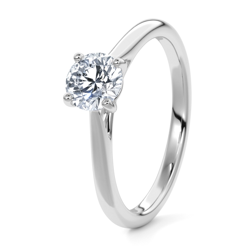 Engagement Ring 9ct White Gold - 0.15ct Diamonds - Model N°3015 Brilliant, Solitaire